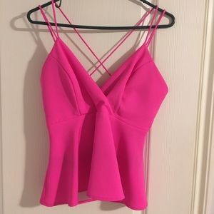 Bright Pink Peplum Top!